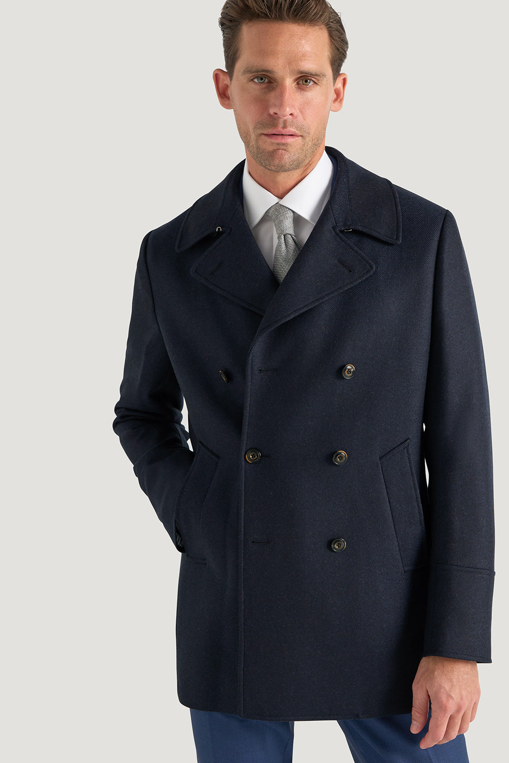Navy Blue Best Place To Buy A Peacoat Jimmy Wool Blend Pea Coat In